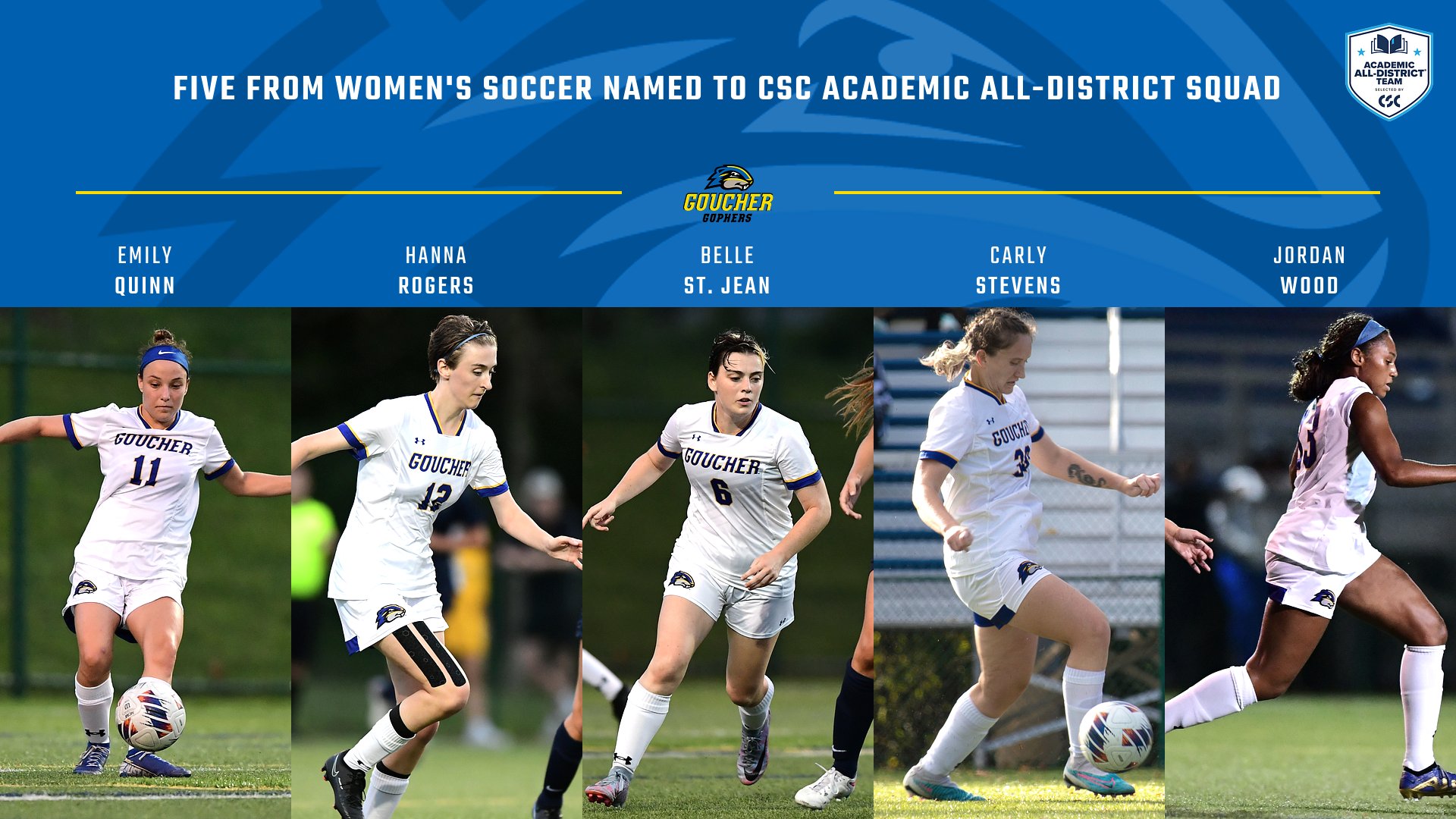 Women's Soccer Has Five Recognized for Academics by CSC