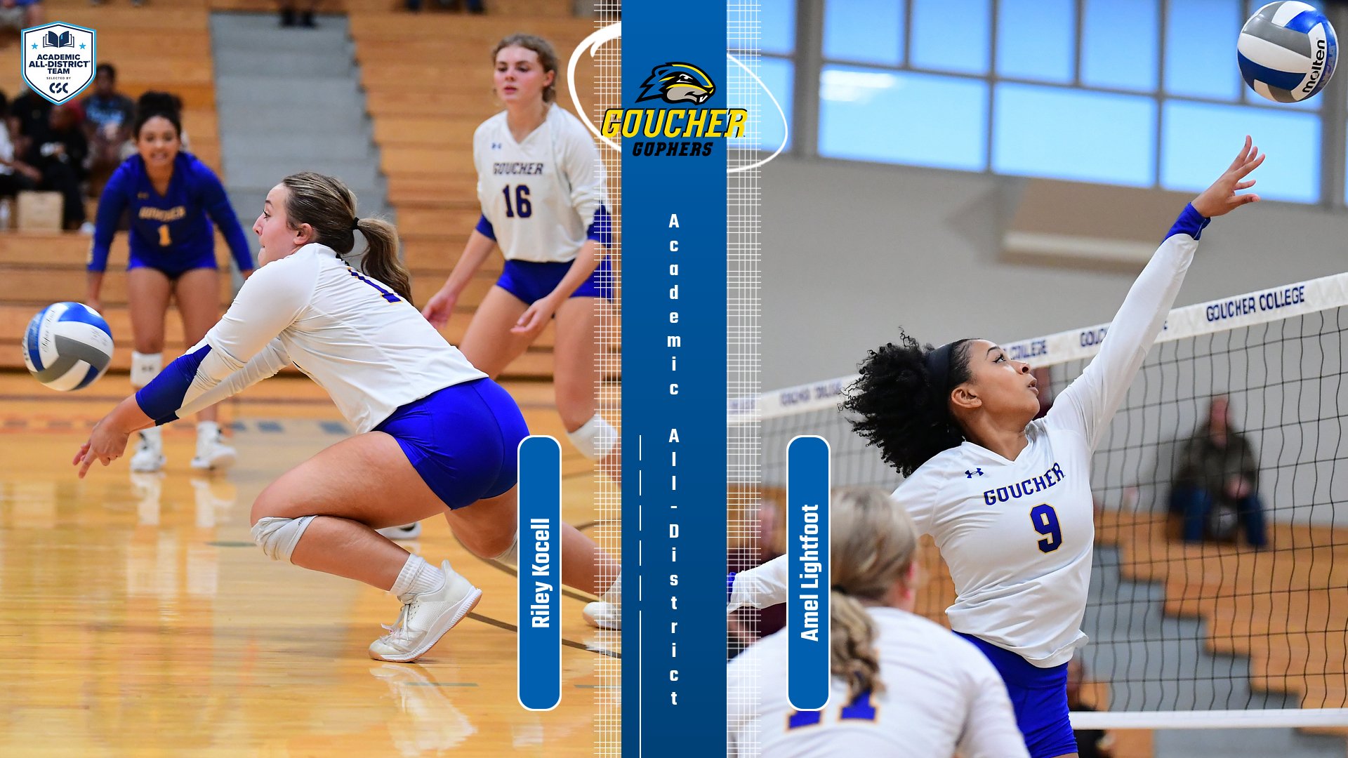 Riley Kocell, Amel Lightfoot Named to CSC Academic All-District Volleyball Team