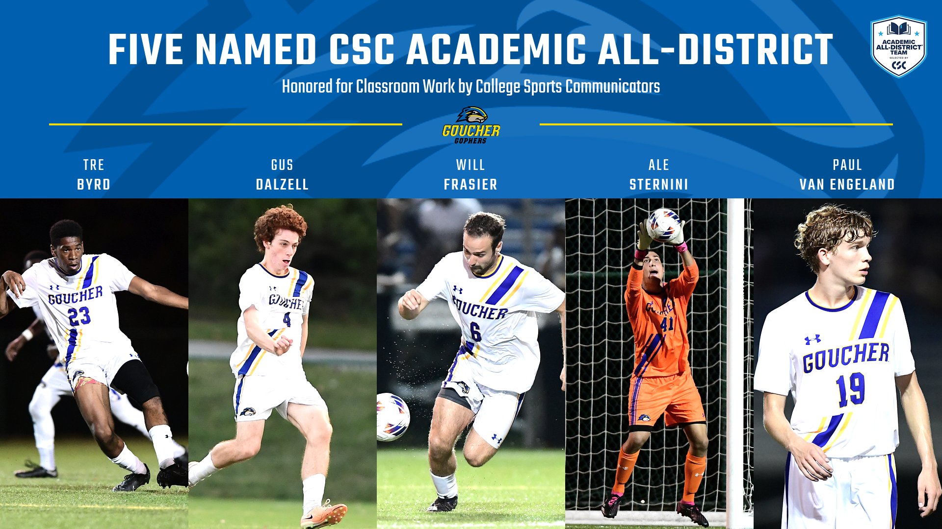 Five from Men's Soccer Named CSC Academic All-District